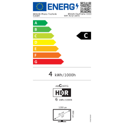 BRAUN DigiFrame 1020 WiFi acrylic white energy label